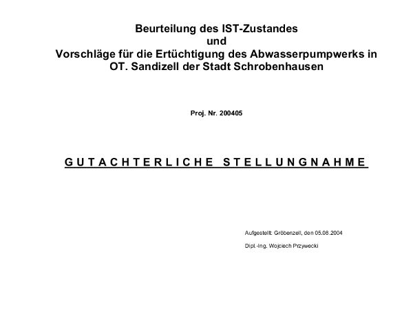 Ingenieur Gutachten von Ingenieurbüro Dipl.-Ing. Przywecki und Partner
